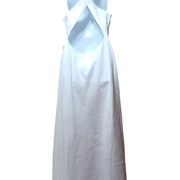 Reformation Cassette Linen Maxi Dress White 10 Bridal Shower Destination Wedding - Picture 4 of 16